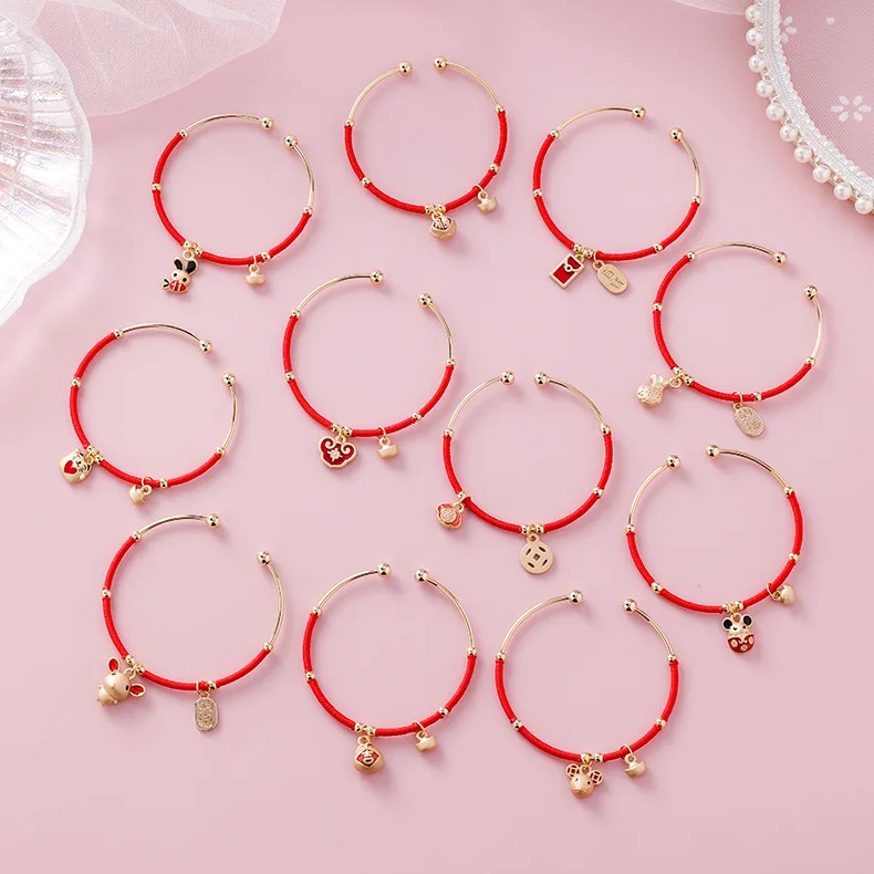 2020 корейский новый счастливый красный веревочный браслет для женщин девушек