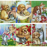 new 5d diy diamond painting full square round drill cats dogs diamond embroidery animal cross stitch home decor manual art gift