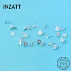 Серьги-гвоздики женские из серебра 925 пробы, 26 букв