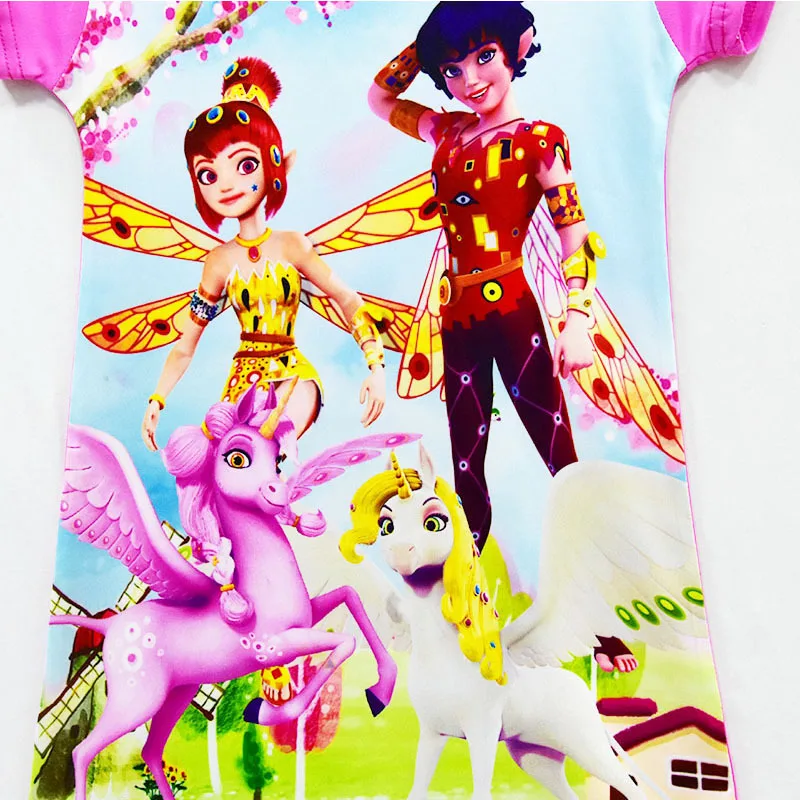 

Kid Girls Mia Dress Halloween Party Costume Summer Short Sleeve Cartoon Print Child Dress Mia Cosplay Costumes C18543CH