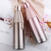 creative crown shape thermos portable stainless steel water bottle 240ml350ml vacuum flask student insulated kettle drinkware