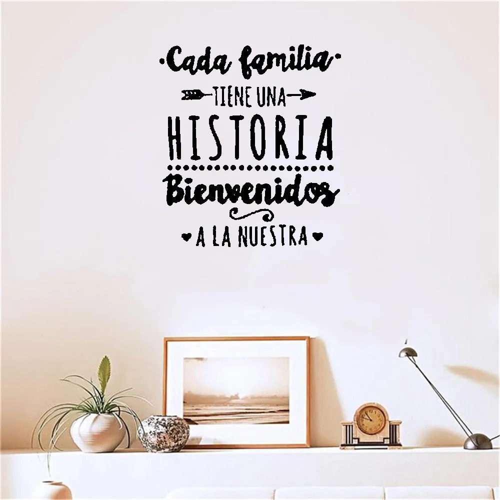 

Spanish Quote History Wall Sticker Every Has Family Wall Decal Decoration Home Vinyl Art Mural Revocable RU4091