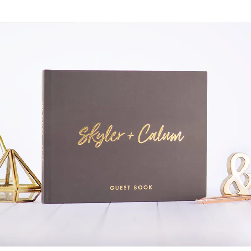 

Personalize Modern Guest Book Gray and Gold Wedding Guest Book Trendy Guest Book Gold Foil Wedding Guestbook Ideas Reception