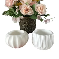 small plants desk decorating planter vase molds 3d resin plaster cement flower pot silicone mould