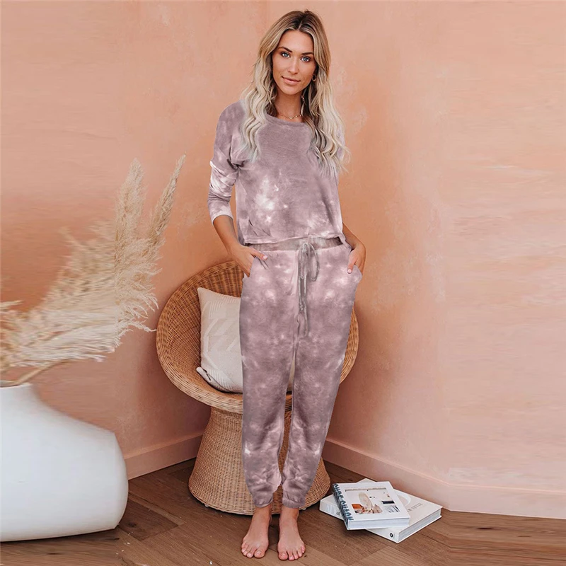 

Пижама женская, с принтом тай-Дай, с длинным рукавом и разрезом