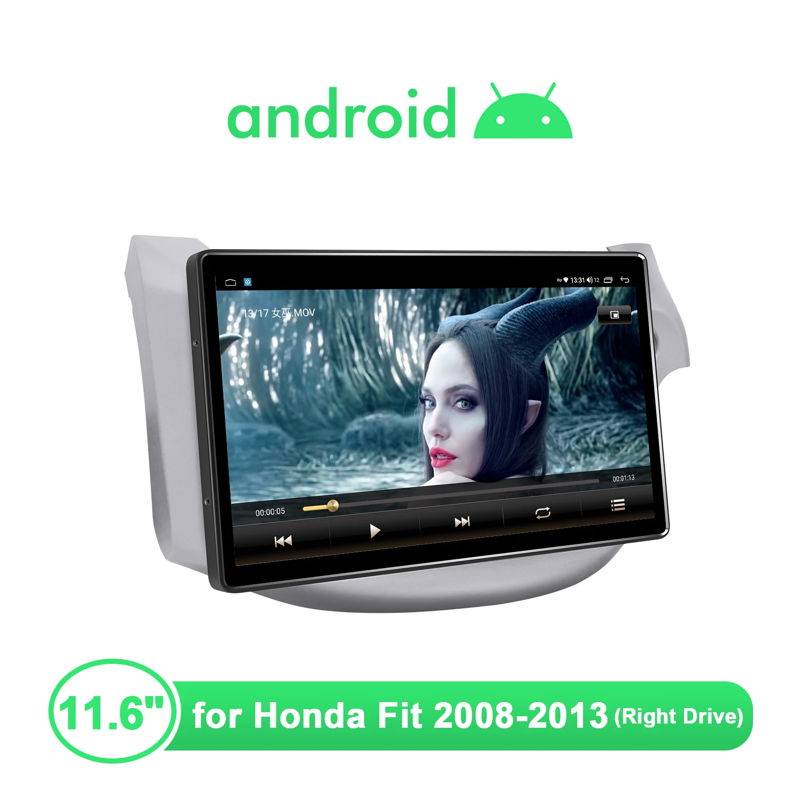 구매 1 딘 자동차 라디오 11.6 인치 안 드 로이드 10 중앙 멀티미디어 플레이어 1DIN GPS 무선 Carplay 4G 헤드 유닛 혼다 적합 2008-2013