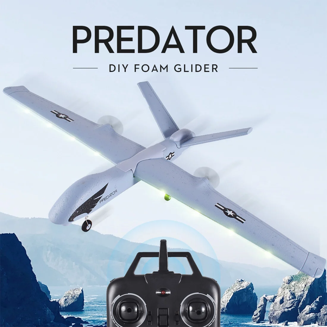Z51 2.4G 3CH RC Airplane Plane No Camera 20 Minutes Fligt Time Gliders LED Hand Throwing Wingspan Foam Flying Kids Toys | Игрушки и