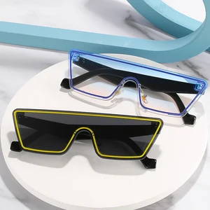 2022 New Cat Eye Shield Sunglasses Women Men Luxury PC Frame Gradients Color Lens Black Vintage Trav