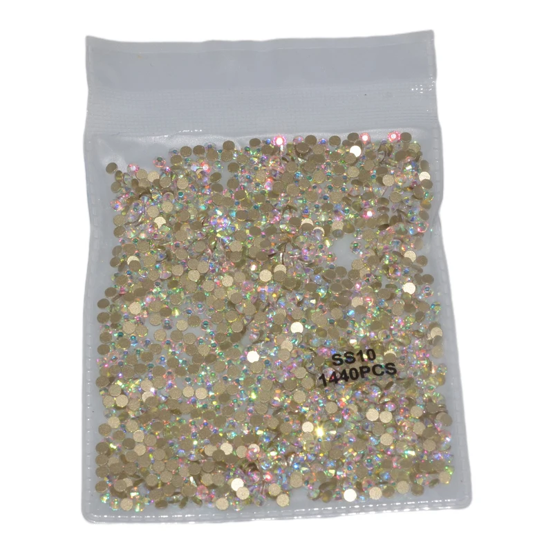

Top Gillter 1440pcs Crystal God AB 3D Non Hotfix Flatback Nail Art Rhinestones Decorations Shoes Strass Sewing Fabric Garment