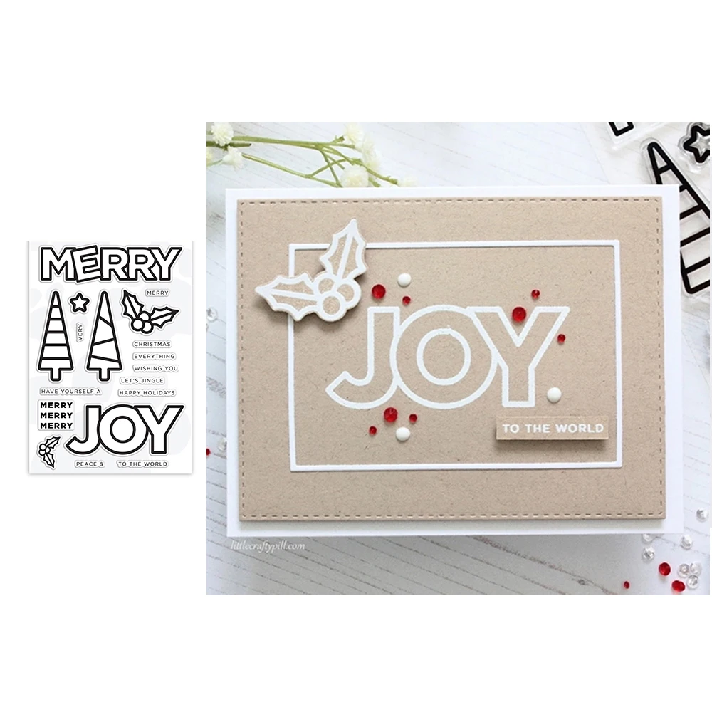 

JC MERRY JOY Letters Clear Rubber Stamps for Scrapbooking Silicone Seals Craft Stencil Album Card Make Decoration Sheet 2021 New