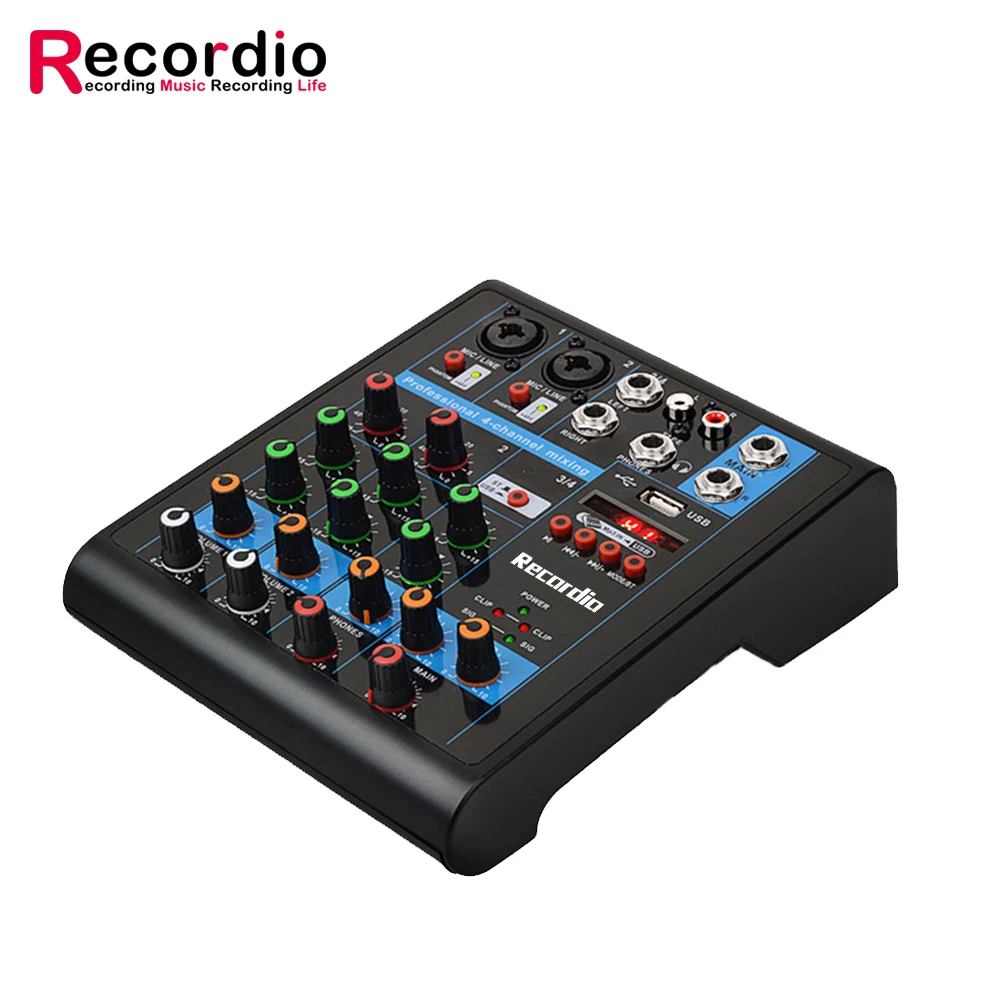 

GAX-4S Mini 4-channel USB audio mixer with Blueteeth function 48V fantasy power multi-function mixer