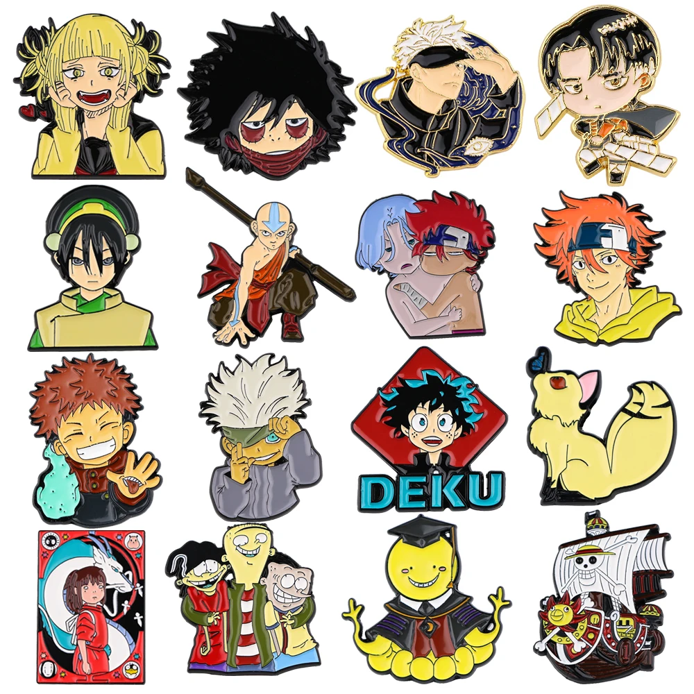 PF1108 Новый японский аниме Манга Атака Титанов милый значок на булавке мультфильмы