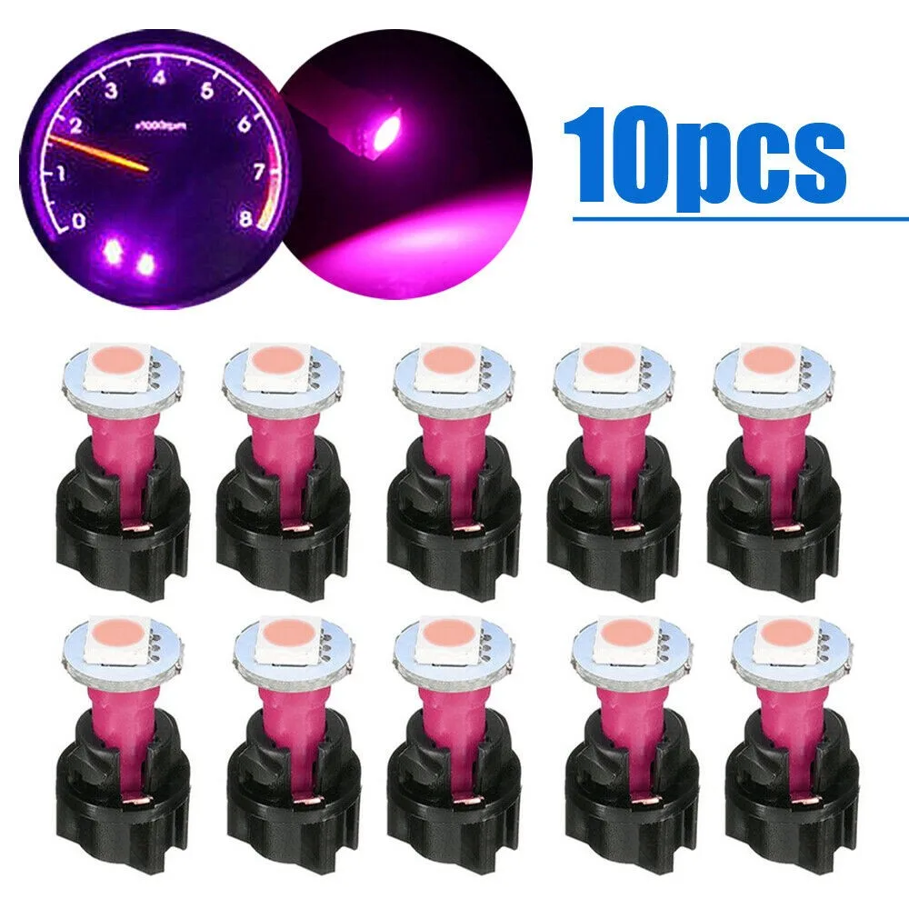 

10Pcs Purple 74 T5 LED Car Instrument Panel Light Led Bulb Wedge Auto Dashboard Instrument Cluster Light Panel Gauge Dash Lamp