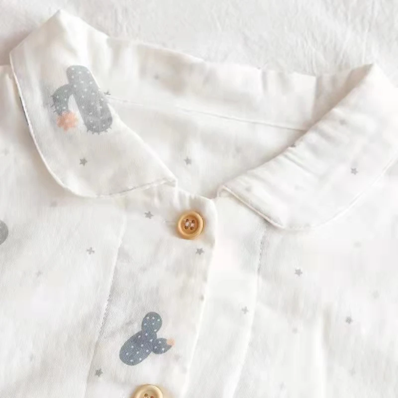 Long Sleeve Pajamas Autumn Trousers Suit Fashion Pyjama Set Large Size Nightwear Home Service House Nightdress Costume Outfit