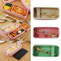 3 layer bento lunch box spoon fork dinnerware food storage microwave container durable home kitchen tools tableware dinnerware