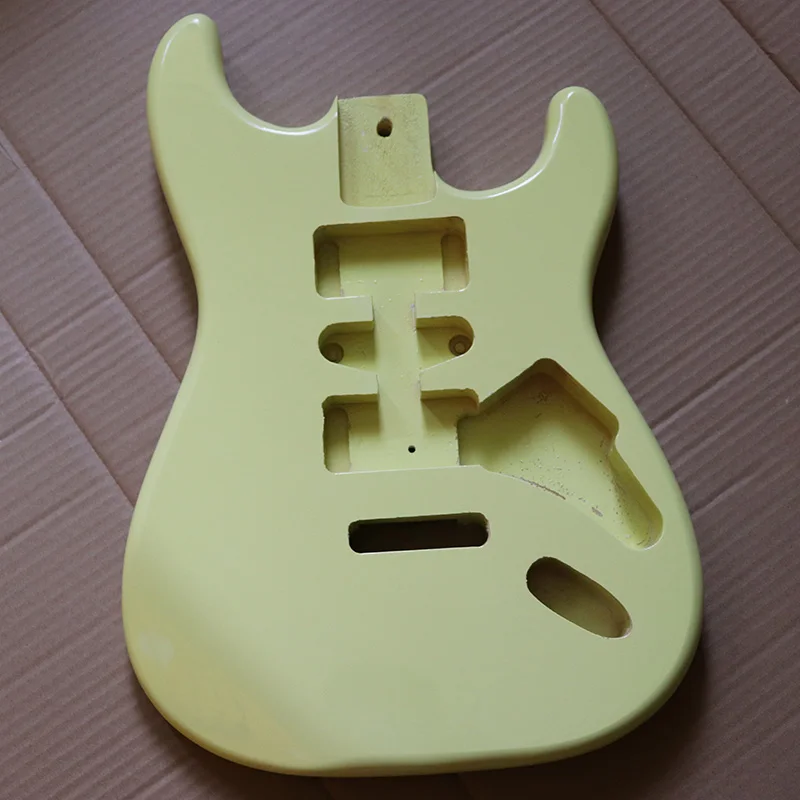 Milk yellow ST Молочно-желтый цвет ST электрогитара тело дерево окуме хорошее качество с металлик Фиолетовый, металлик синий, кремовый желтый цвет s - Цвет: Milk yellow ST