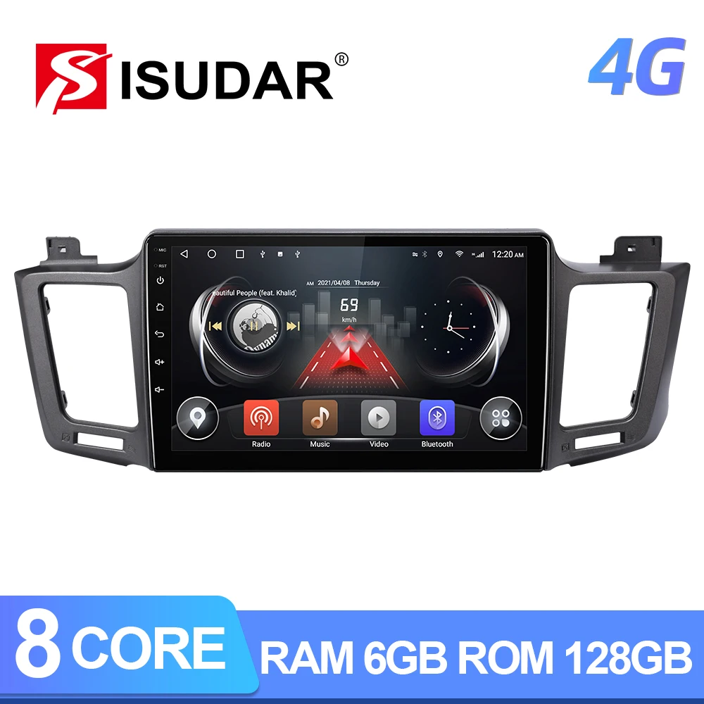 Автомобильный мультимедийный плеер ISUDAR T72 QLED Android 10 для Toyota RAV4 4 XA40 5 XA50 2012 2018 GPS