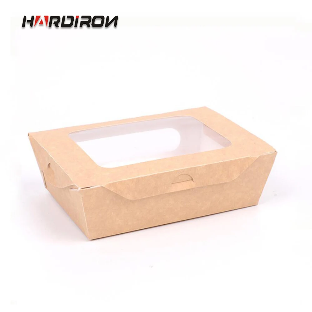 HARDIRON утолщенная одноразовая крафт бумага Ланч бокс фруктовый салат прозрачная