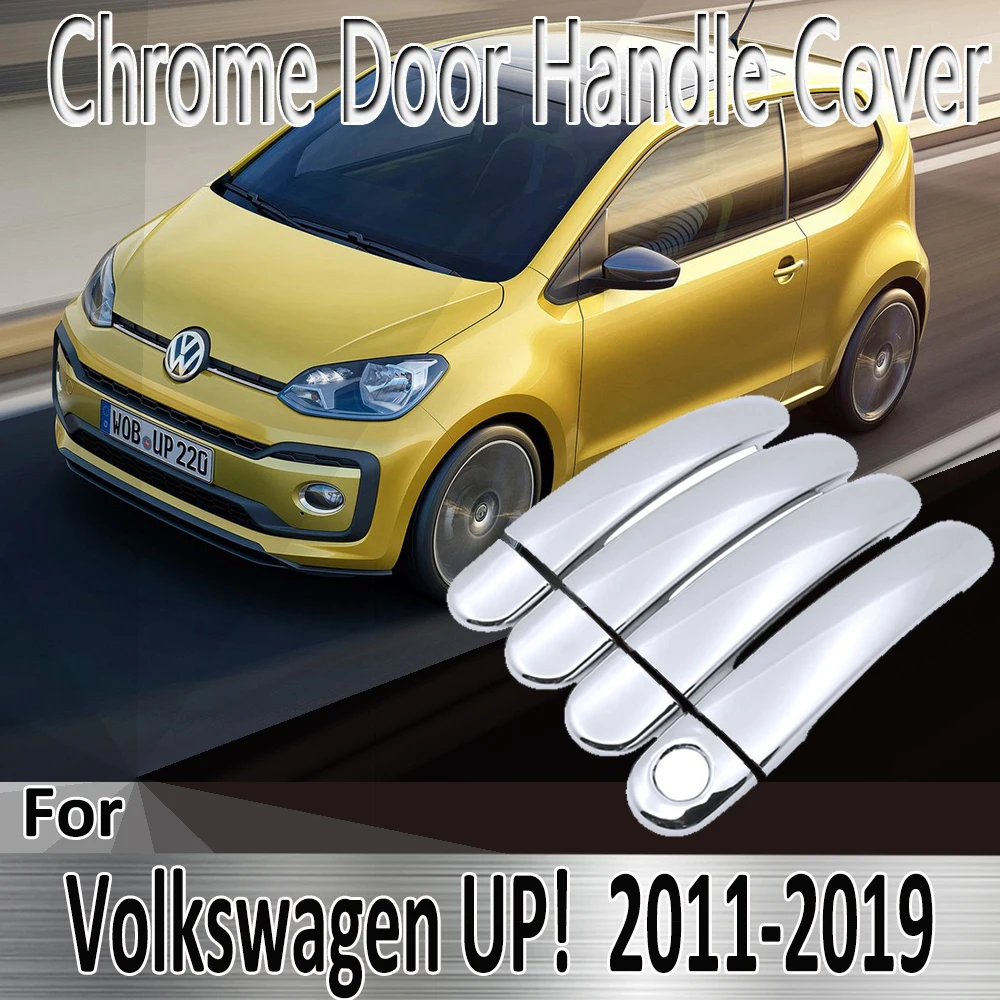 for Volkswagen VW Up! e-Up! Up 2011~2019 2012 2013 2014 2015  Stickers Decoration Chrome Door Handle Cover Refit Car Accessories