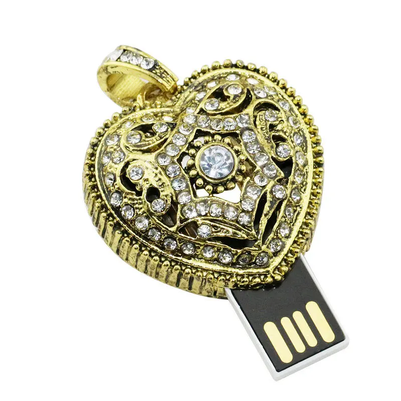 Usb флэш-накопитель 128 ГБ памяти Usb 2,0 металлический прозрачный Usb флеш-накопитель 4 ГБ 8 ГБ 16 ГБ 32 ГБ Флешка Ретро Флеш-накопитель сердце для любви