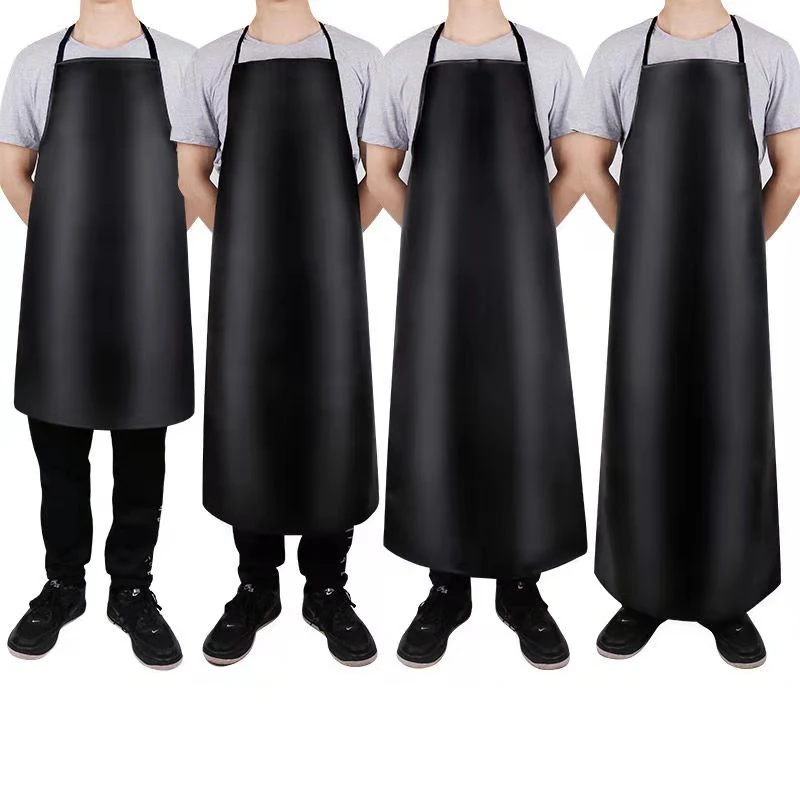 

Waterproof And Oil-proof Leather Apron PU Bib Kitchen Men and Women's Household Dirt-Resistant Work Clothes For Slaughter