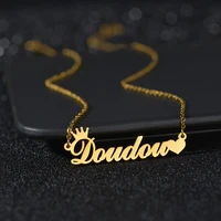 acheerup personalized name necklace for women stainless steel custom letter crown heart pendant choker birthday jewelry gifts