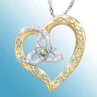 2022 woman necklace gold jeweler gothic exquisite popular diamond heart shaped petal womens necklace pendant korean fashion