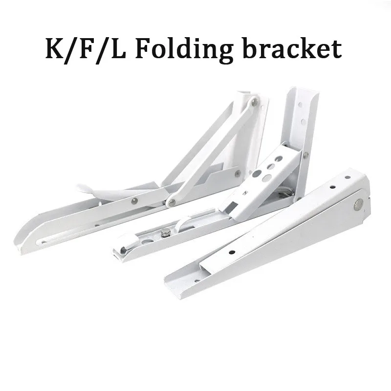 

2PCS K/F/L-Type Folding Bracket Heavy Duty Floating Wall Mounted Fixing Bar Shelf Bench Thickened Triangular Support Rod Holder