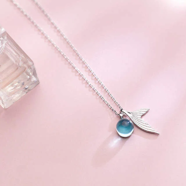 Женское ожерелье из серебра 925 пробы с кристаллом в виде слезы | Украшения и