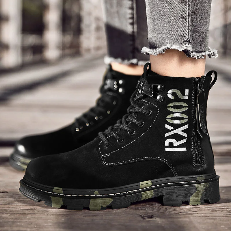 Качественная обувь из натуральной кожи мужские ботинки мотоциклетная