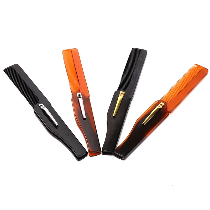 

Portable Foldable Hair Comb Moustache Beard Comb Pocket Clip Beard Styling Comb Edge Brush Detangling Hair Brush Hairdresser