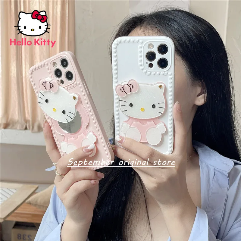 

Hello Kitty for IPhone 7/8P/X/XR/XS/XSMAX/11/12Pro/12mini Cartoon Mirror Silicone Phone Case Case Cover