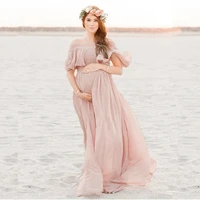 women pregnants props clothing shoulder less ruffles dress bohemian maternity dresses for photo shoot pregnancy women clothes