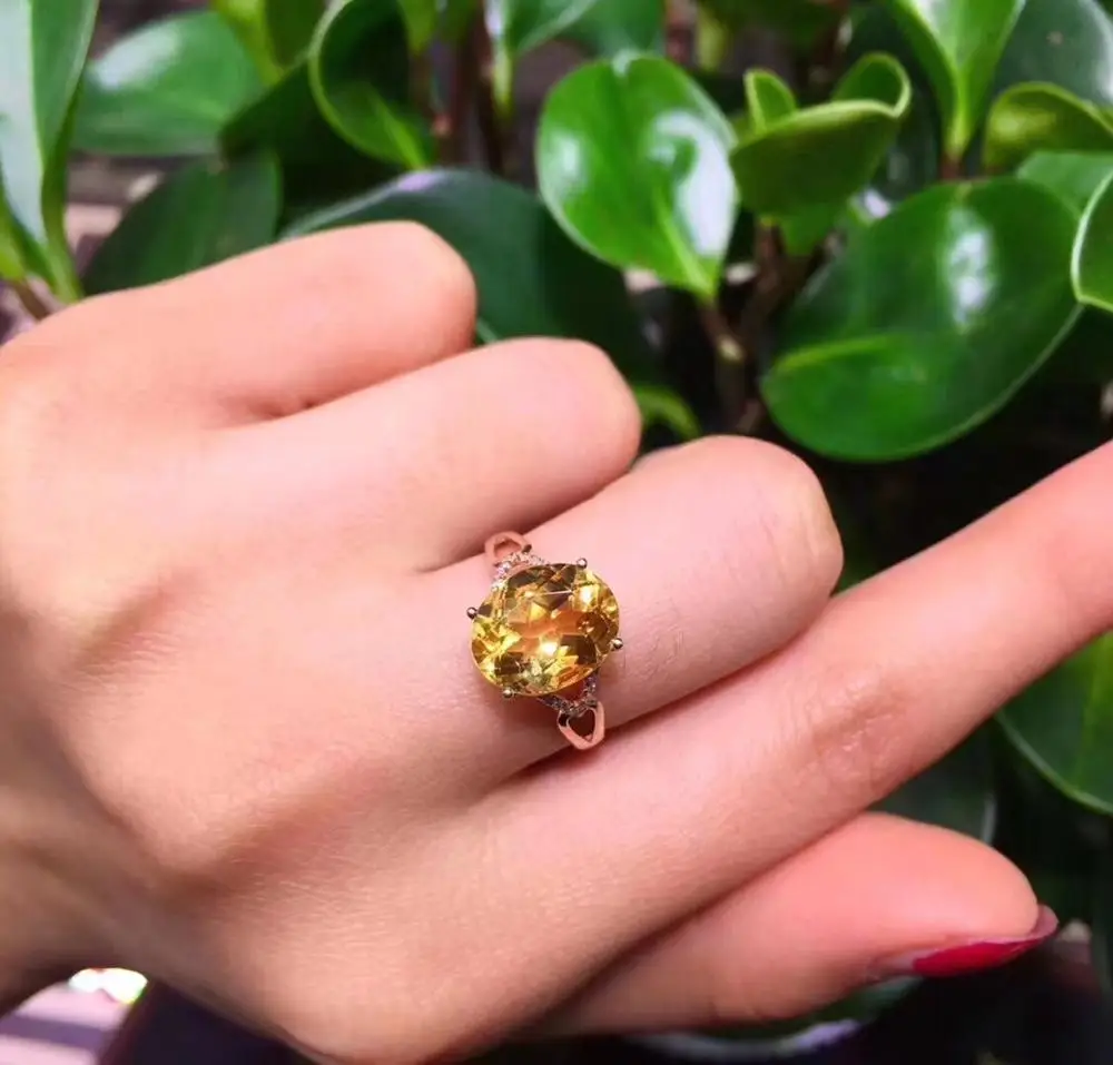 Y428 кольцо цитрин 18 К золото AU750 натуральный 3.6ct шикарные Бриллианты Женские