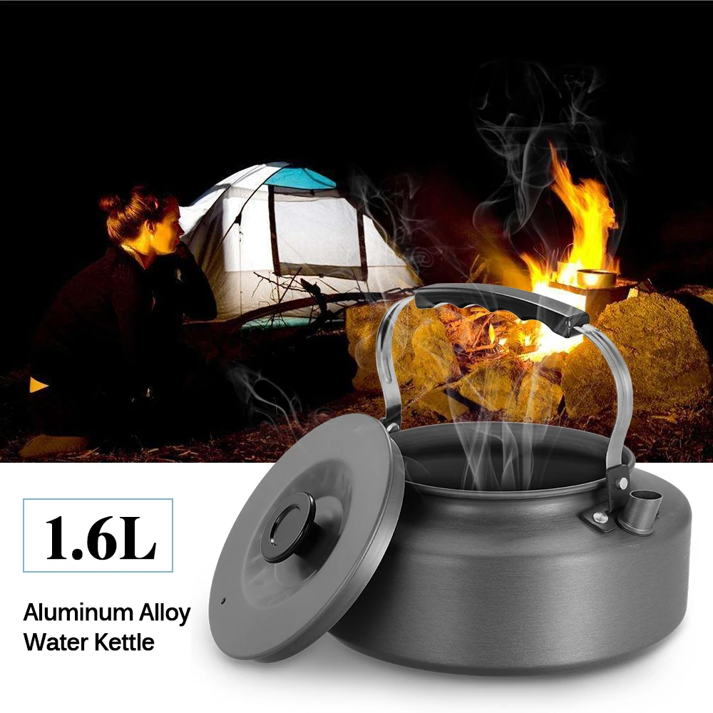 

1.6L Water Kettle Portable Ultralight Titainum or Aluminum Camping Water Kettle Outdoor Coffee Pot Teapot Home Hiking and Picnic