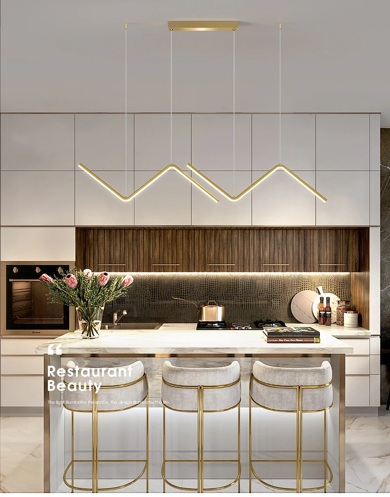 

Modern Led Hanging Chandelier For Kitchen Dining Room Minimalist Design Suspension Pendant Lamp Table Home Decor Light Fixture