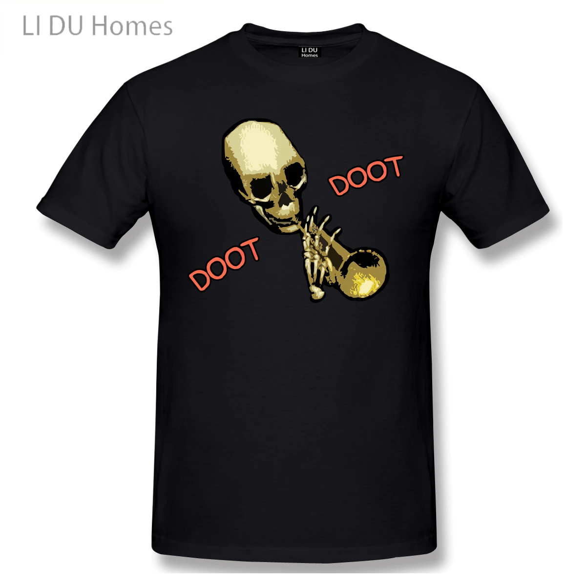 

LIDU Doot Doot Mr Skeletal Skull Trumpet Meme T shirt man T Shirt Woman