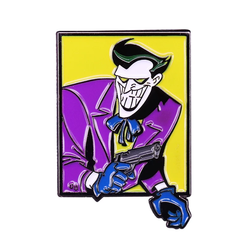 

Animated Joker pin squared clown movie aesthetic decor