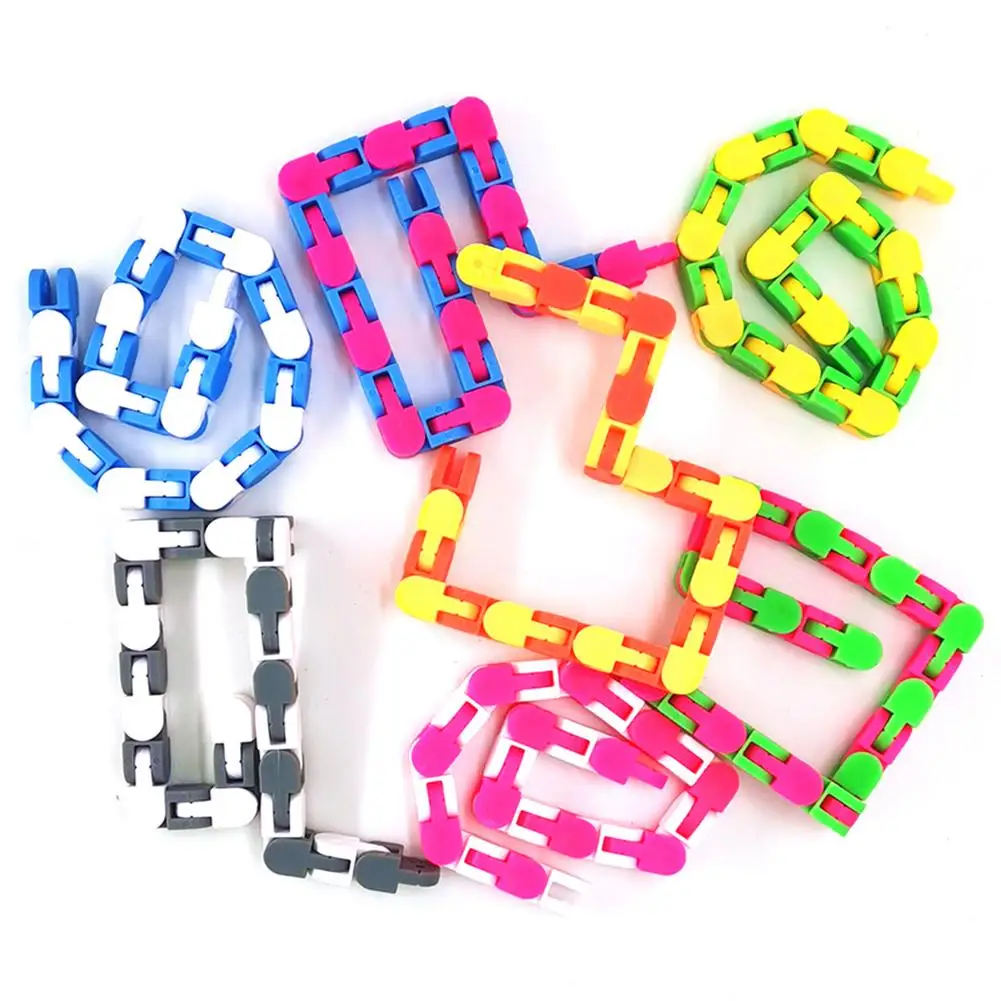 

Children Chain Wacky Tracks Snap Click Toys Anti Stress Kids Autism Snake Puzzles Classic Sensory Antistress Toy