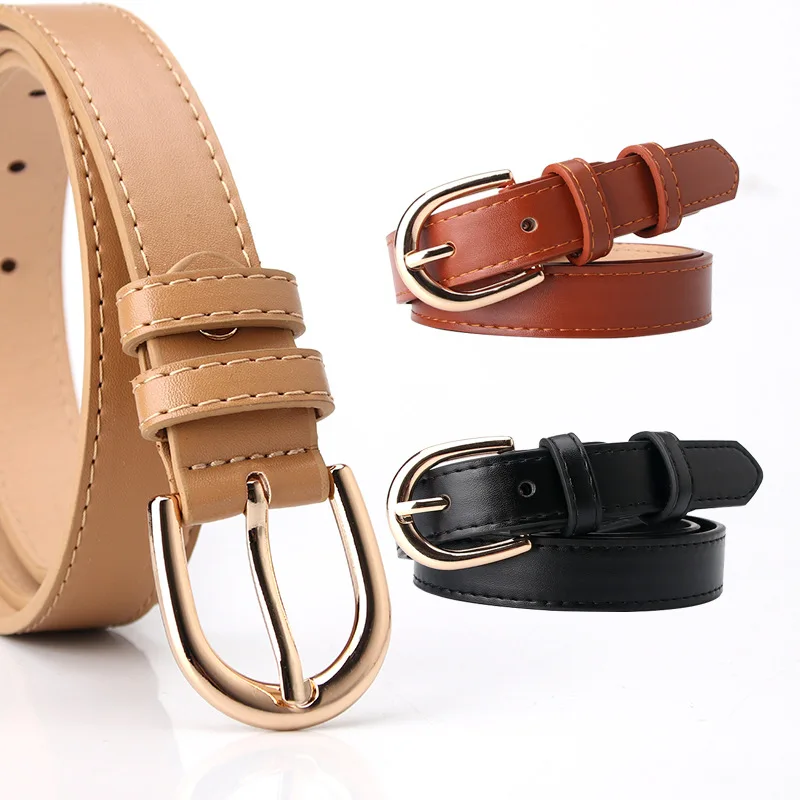 

Fashion PU Leather Belt Alloy Pin Buckle Belts For Women Simplicity Oval Buckle All-Match Belt For Jeans New Designer Waistband