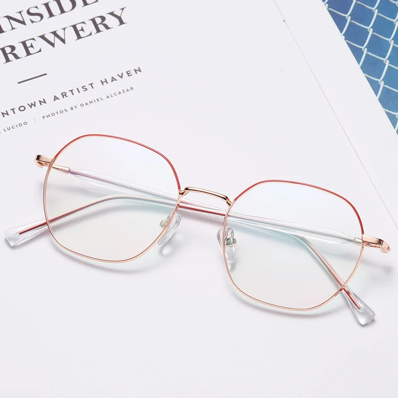 

Новая полная оправа, модные плоские зеркальные металлические трендовые ретро очки, могут быть оснащены оправой для очков для близорукости.