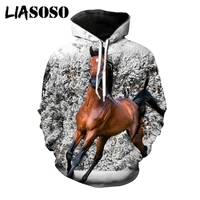 liasoso 3d painting running horse animals hoodies women mens casual hip hop streetwear coat harajuku fitness sweatshirt tops