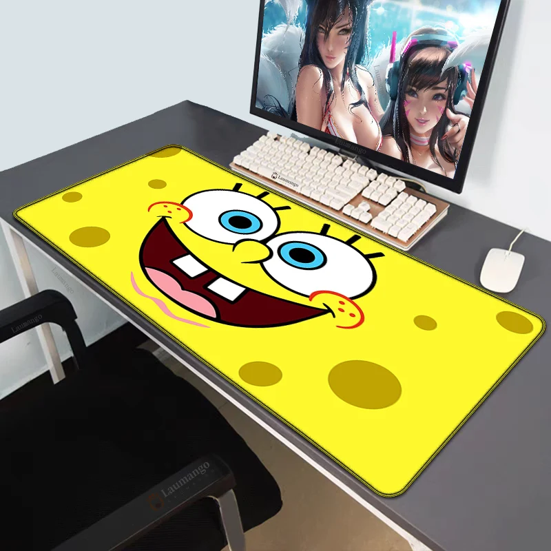 

Cute Cartoon SpongeBobs Mouse Pad Gaming Laptop Mousepad Gamer Girl Accessories Pc Anime Kawaii Table Tapis Souris CSGO Desk Mat