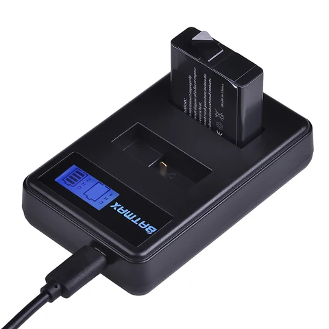 Для оригинального GoPro Hero 7 Hero 6 Hero 5, черный аккумулятор + быстрый двойной зарядный прибор с ЖК-дисплеем и USB для GoPro Hero 8 7 6 Hero 5, черные аксессуары