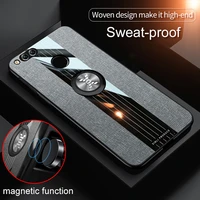 luxury cloth glossy phone case for huawei honor 7x mate se back covers ring holder stand shockproof armor honor7x matese fundas