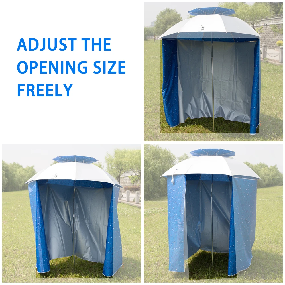 

With Rainproof Wall Cloth Outdoor Fishing Umbrella 4.8m Folding Short Beach Apron Umbrella Sun Protect Windproof Awning