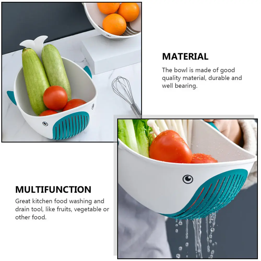 

1pc Creative Double-layer Drain Bowl Kitchen Fruit Vegetable Drying Basket