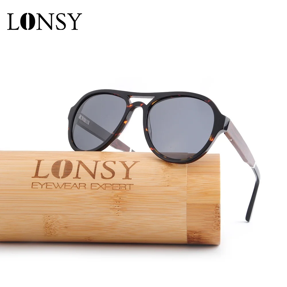 Женские и мужские винтажные солнцезащитные очки LONSY роскошные брендовые