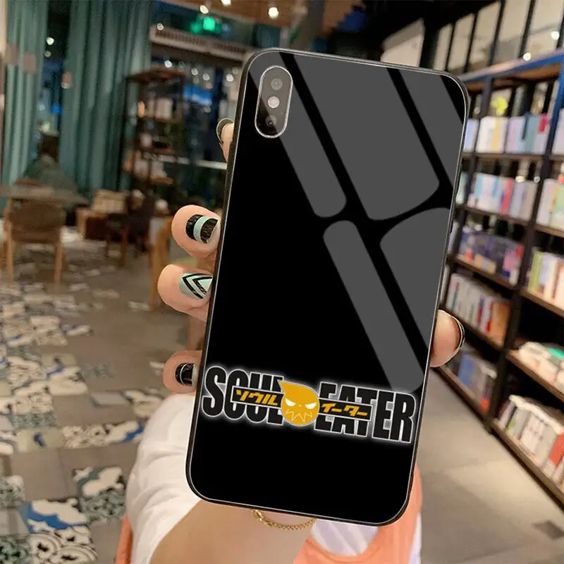 YJZFDYRM hot animal Soul Eater Painted Phone Case Tempered Glass For iPhone 11 Pro XR XS MAX 8 X 7 6S 6 Plus SE 2020 case | Мобильные