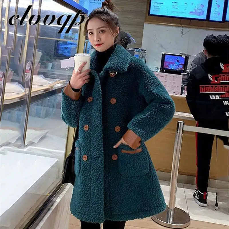 Женское пальто из искусственного меха 2020 осень-зима теплое, сделанное из плюша. Длинное, свободное, верхняя одежда.